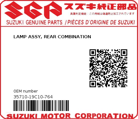Product image: Suzuki - 35710-19C10-764 - LAMP ASSY, REAR COMBINATION  0