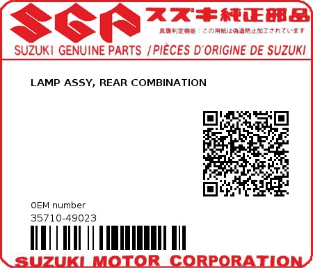 Product image: Suzuki - 35710-49023 - LAMP ASSY, REAR COMBINATION  0