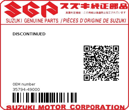 Product image: Suzuki - 35794-49000 - DISCONTINUED          0