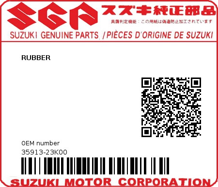Product image: Suzuki - 35913-23K00 - RUBBER  0