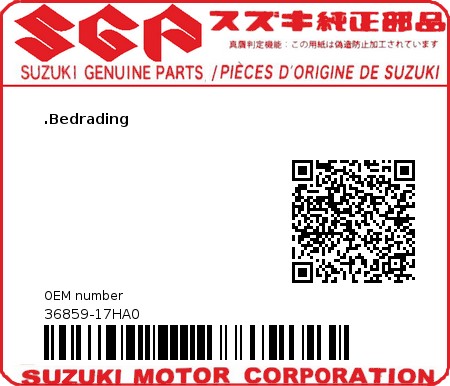 Product image: Suzuki - 36859-17HA0 - WIRE,INJECTOR L  0