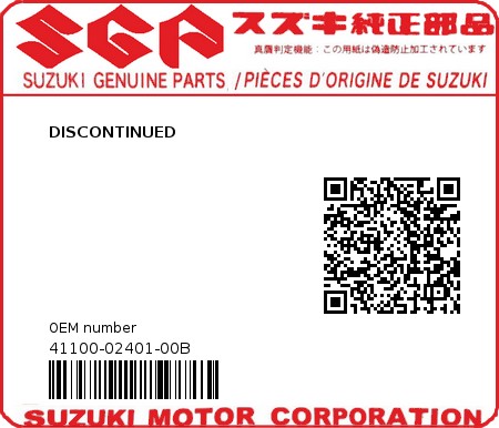 Product image: Suzuki - 41100-02401-00B - DISCONTINUED  0