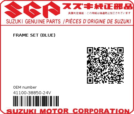 Product image: Suzuki - 41100-38850-24V - FRAME SET (BLUE)  0