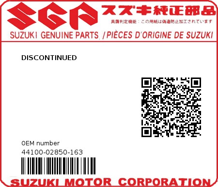 Product image: Suzuki - 44100-02850-163 - DISCONTINUED  0