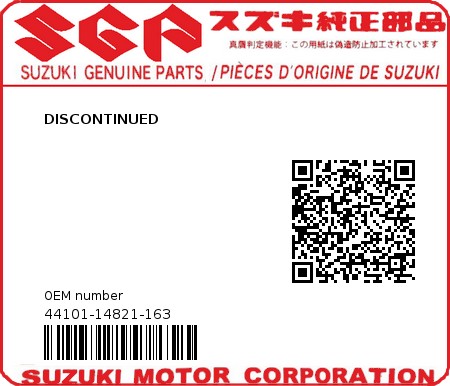 Product image: Suzuki - 44101-14821-163 - DISCONTINUED  0