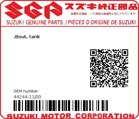 Product image: Suzuki - 44244-11J00 - BOLT,FUEL TANK  0