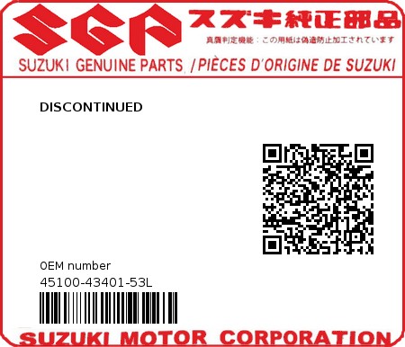 Product image: Suzuki - 45100-43401-53L - DISCONTINUED  0
