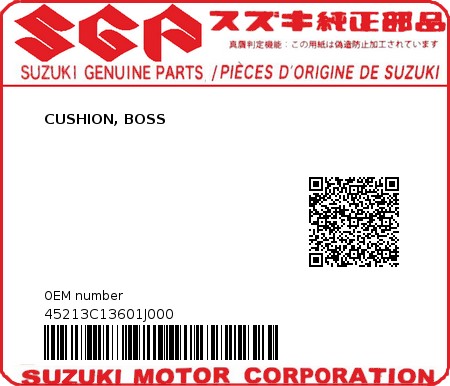 Product image: Suzuki - 45213C13601J000 - CUSHION, BOSS  0