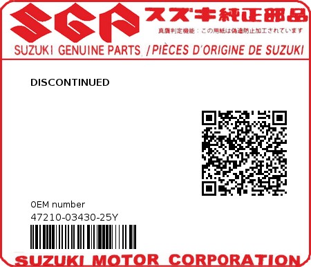 Product image: Suzuki - 47210-03430-25Y - DISCONTINUED  0