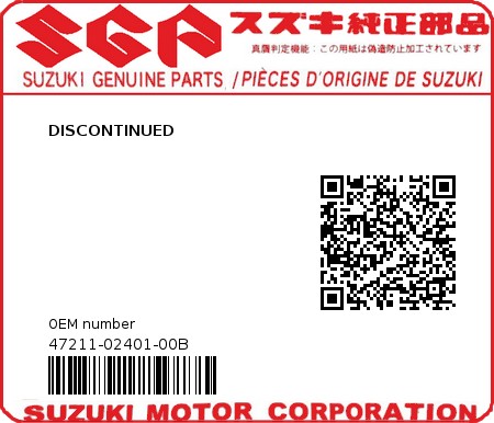 Product image: Suzuki - 47211-02401-00B - DISCONTINUED  0