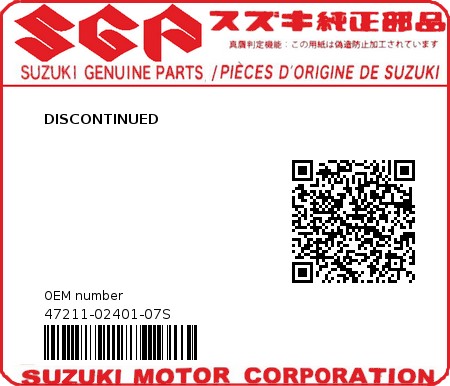 Product image: Suzuki - 47211-02401-07S - DISCONTINUED  0
