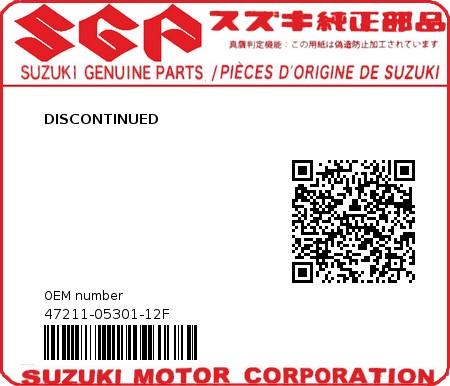 Product image: Suzuki - 47211-05301-12F - DISCONTINUED  0