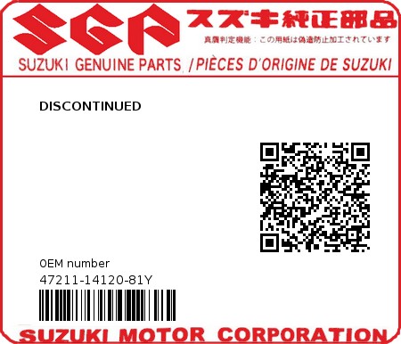 Product image: Suzuki - 47211-14120-81Y - DISCONTINUED  0