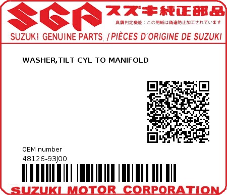 Product image: Suzuki - 48126-93J00 - WASHER,TILT CYL  0
