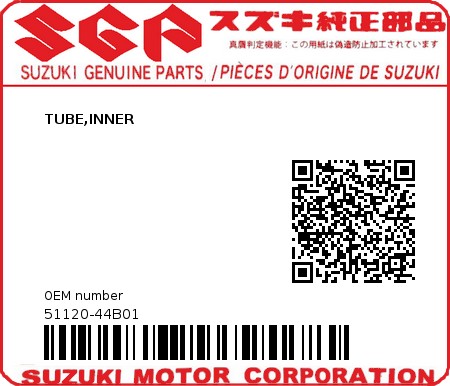 Product image: Suzuki - 51120-44B01 - TUBE,INNER          0