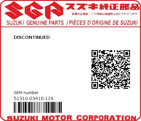 Product image: Suzuki - 51310-03410-126 - DISCONTINUED  0