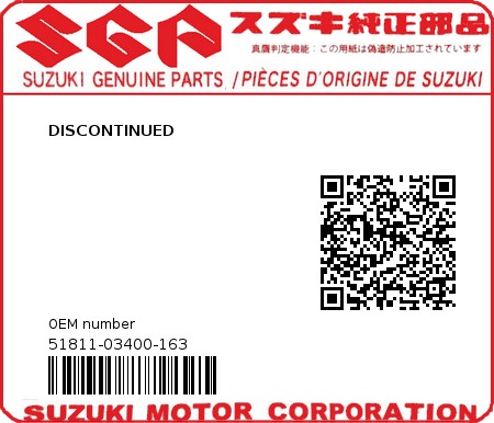 Product image: Suzuki - 51811-03400-163 - DISCONTINUED  0