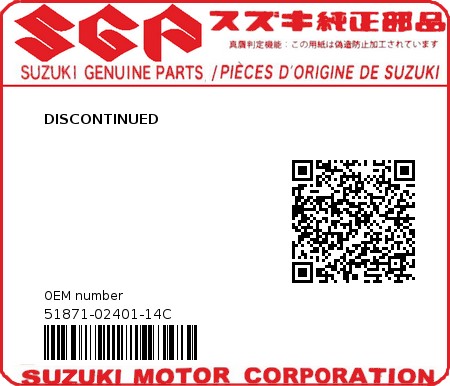 Product image: Suzuki - 51871-02401-14C - DISCONTINUED  0