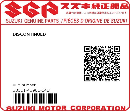 Product image: Suzuki - 53111-45901-14B - DISCONTINUED  0