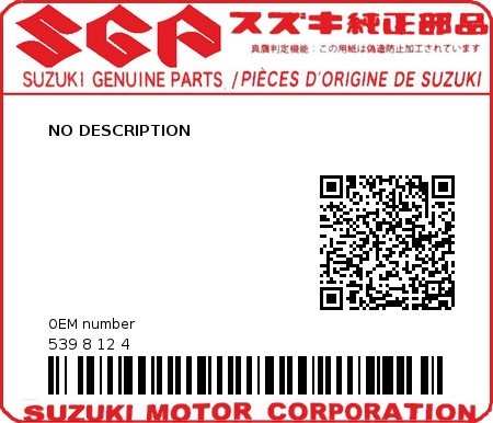 Product image: Suzuki - 539 8 12 4 - NO DESCRIPTION  0