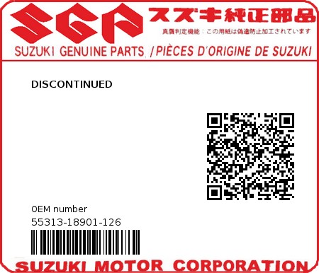 Product image: Suzuki - 55313-18901-126 - DISCONTINUED  0