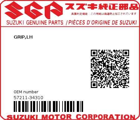 Product image: Suzuki - 57211-34310 - GRIP,LH          0