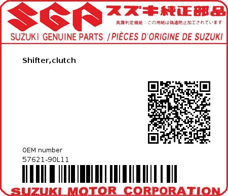 Product image: Suzuki - 57621-90L11 - Shifter,clutch  0