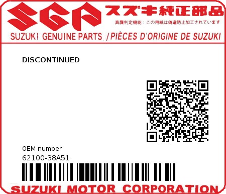 Product image: Suzuki - 62100-38A51 - DISCONTINUED          0