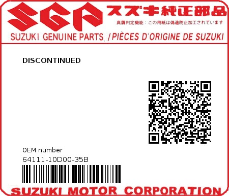 Product image: Suzuki - 64111-10D00-35B - DISCONTINUED  0