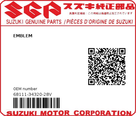 Product image: Suzuki - 68111-34320-28V - EMBLEM  0