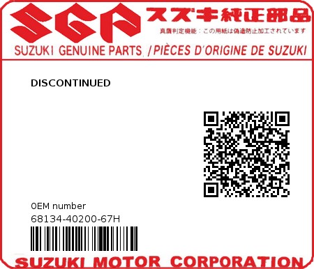 Product image: Suzuki - 68134-40200-67H - DISCONTINUED  0
