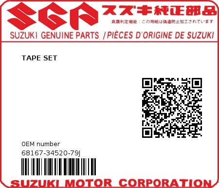Product image: Suzuki - 68167-34520-79J - TAPE SET  0