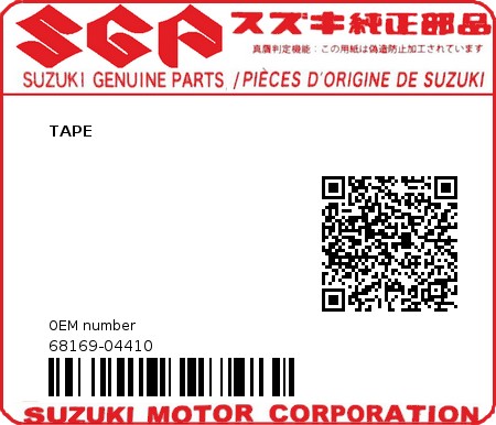Product image: Suzuki - 68169-04410 - TAPE  0