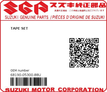 Product image: Suzuki - 68190-05300-88U - TAPE SET  0