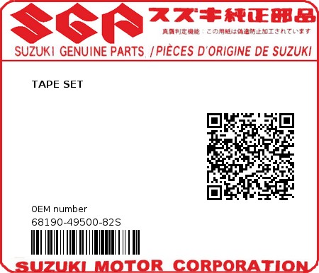Product image: Suzuki - 68190-49500-82S - TAPE SET  0