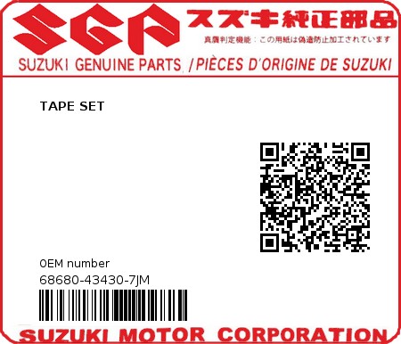 Product image: Suzuki - 68680-43430-7JM - TAPE SET  0