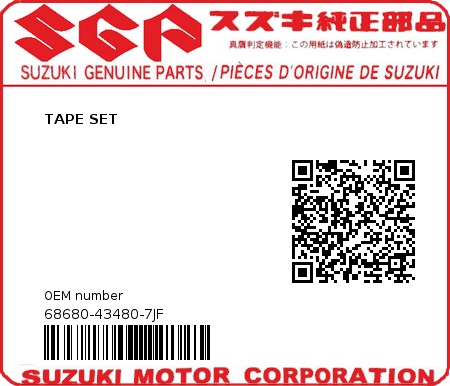 Product image: Suzuki - 68680-43480-7JF - TAPE SET  0