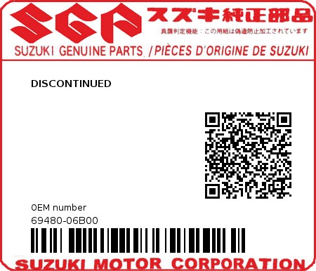 Product image: Suzuki - 69480-06B00 - DISCONTINUED          0