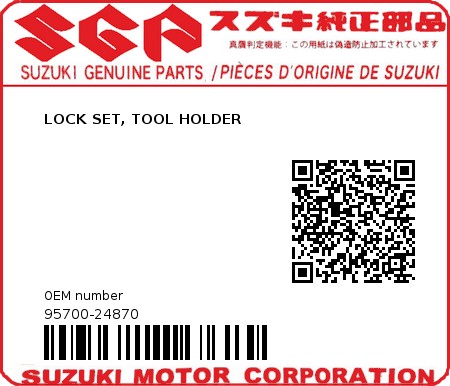 Product image: Suzuki - 95700-24870 - LOCK SET, TOOL HOLDER  0