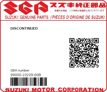 Product image: Suzuki - 99000-10209-00B - DISCONTINUED  0