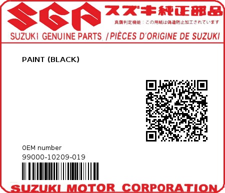 Product image: Suzuki - 99000-10209-019 - PAINT (BLACK)  0