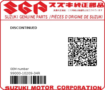 Product image: Suzuki - 99000-10209-34R - DISCONTINUED  0