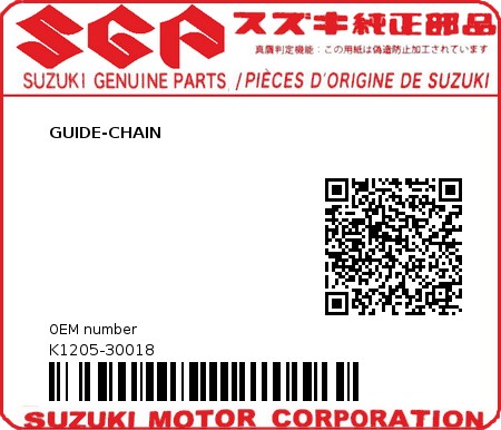 Product image: Suzuki - K1205-30018 - GUIDE-CHAIN  0