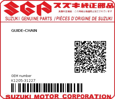Product image: Suzuki - K1205-31227 - GUIDE-CHAIN          0