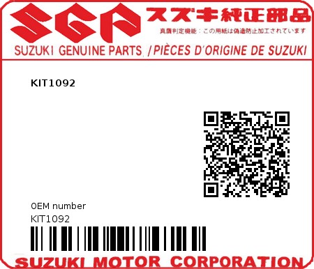 Product image: Suzuki - KIT1092 - KIT1092  0