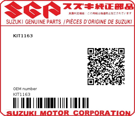 Product image: Suzuki - KIT1163 - KIT1163  0