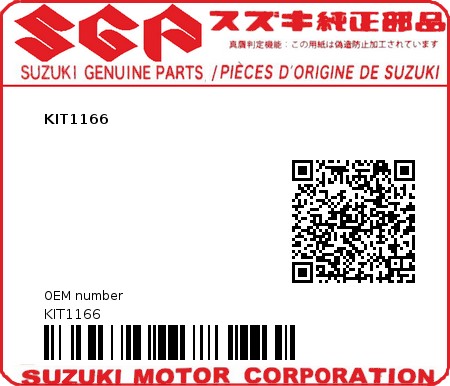 Product image: Suzuki - KIT1166 - KIT1166  0