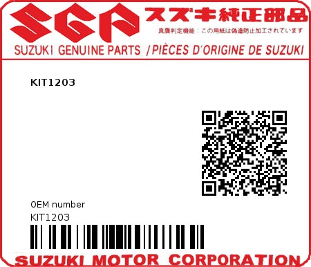 Product image: Suzuki - KIT1203 - KIT1203  0