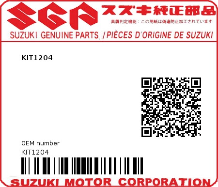 Product image: Suzuki - KIT1204 - KIT1204  0