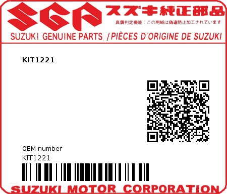 Product image: Suzuki - KIT1221 - KIT1221  0